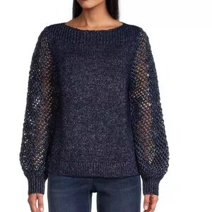 TOMMY BAHAMA Shimmer Balloon Sleeve Sweater